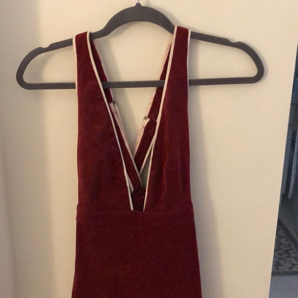 Free People x Camp Collection Red Corduroy Jumpsuit